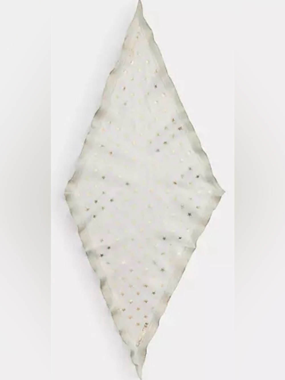 COACH Metallic Gold Stars on Chalk Silk Diamond Shaped Scarf - Picture 3 of 8